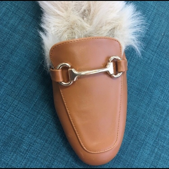 Just in! Tan faux fur comfy slide casual sandals - Picture 3 of 4